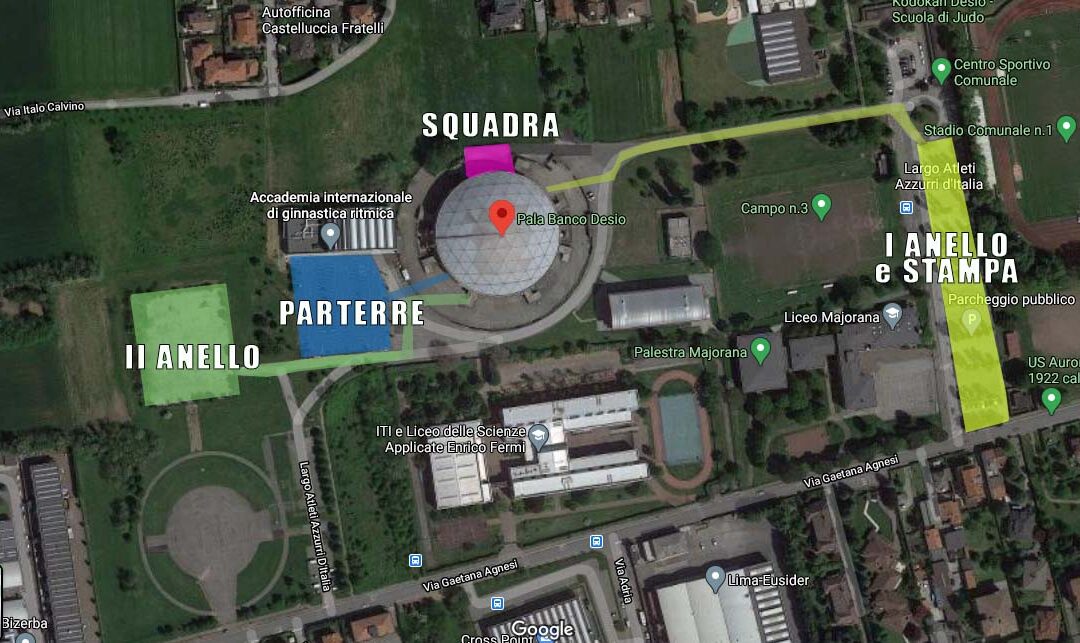 ACCESSO AL PALADESIO: INFO INGRESSI E PARCHEGGI SETTORE PER SETTORE