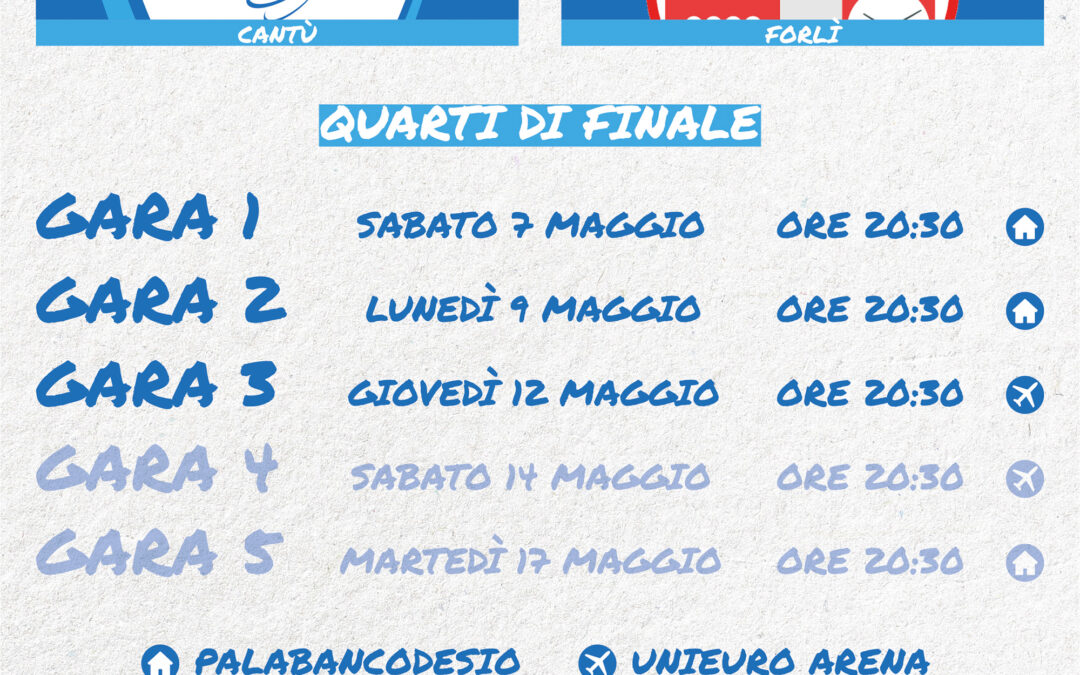 QUARTI DI FINALE PLAYOFF: INFO BIGLIETTI PER LE GARE CASALINGHE
