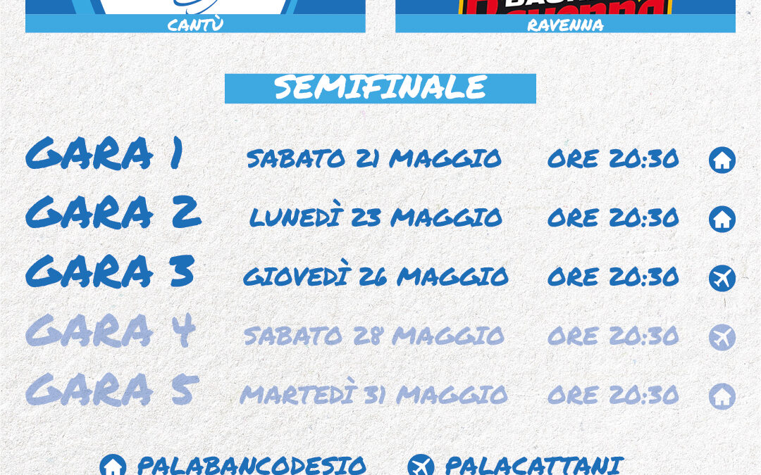 INFO BIGLIETTERIA SEMIFINALE PLAYOFF: LA VENDITA SI SPOSTA A CANTÙ