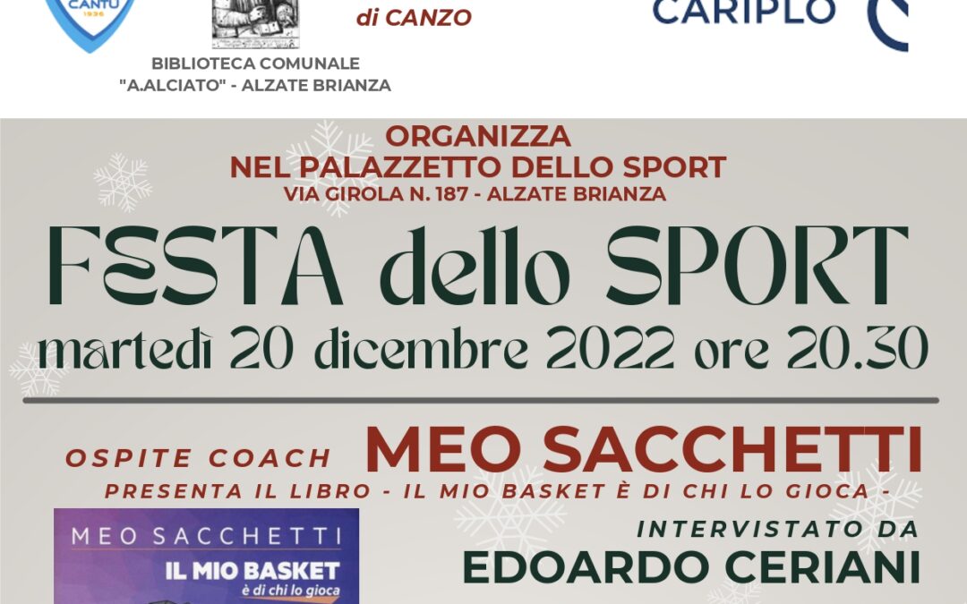LA PRESENTAZIONE DEL LIBRO DI SACCHETTI ALLA FESTA DELLO SPORT DI ALZATE