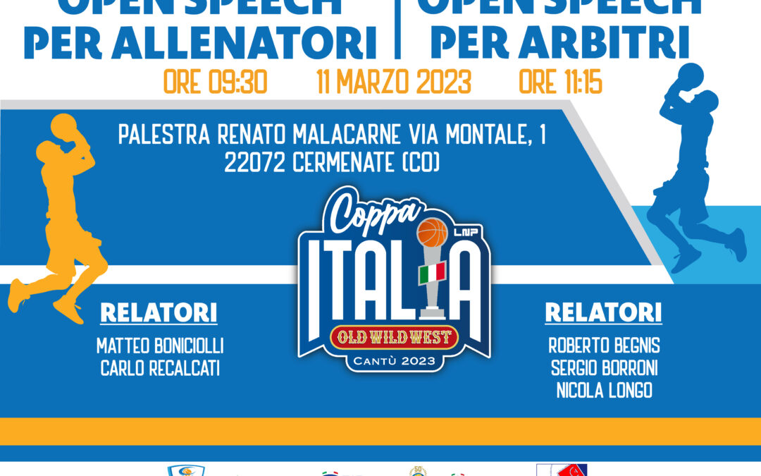 SI SCALDANO I MOTORI DELL’OPEN SPEECH DEDICATO AD ALLENATORI E ARBITRI